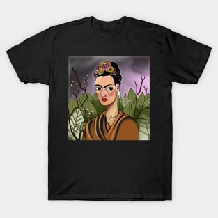 Freda Kahlo Freda self portrait with barb wire necklace T-Shirt